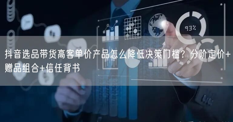 抖音选品带货高客单价产品怎么降低决策门槛?分阶定价+赠品组合+信任背书