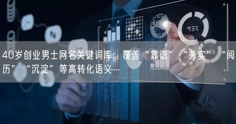 40岁创业男士网名关键词库：覆盖“靠谱”“务实”“阅历”“沉淀”等高转化语义