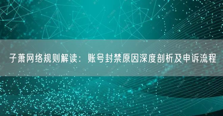 子萧网络规则解读:账号封禁原因深度剖析及申诉流程