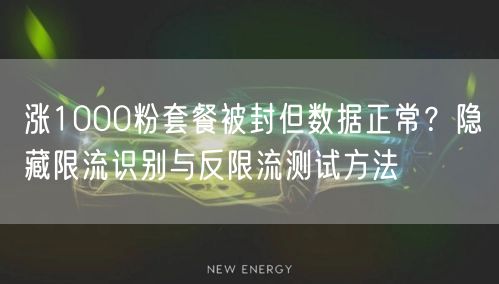 涨1000粉套餐被封但数据正常?隐藏限流识别与反限流测试方法