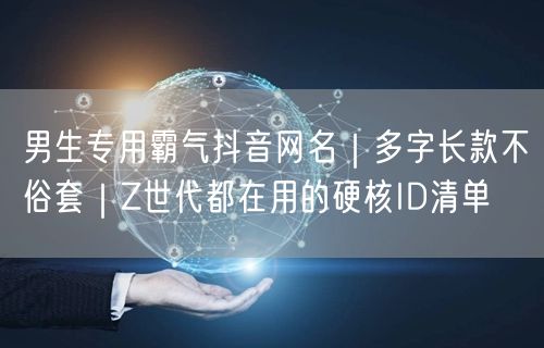 男生专用霸气抖音网名|多字长款不俗套|Z世代都在用的硬核ID清单