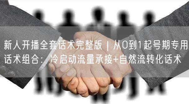 新人开播全套话术完整版|从0到1起号期专用话术组合:冷启动流量承接+自然流转化话