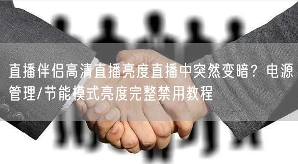 直播伴侣高清直播亮度直播中突然变暗？电源管理/节能模式亮度完整禁用教程