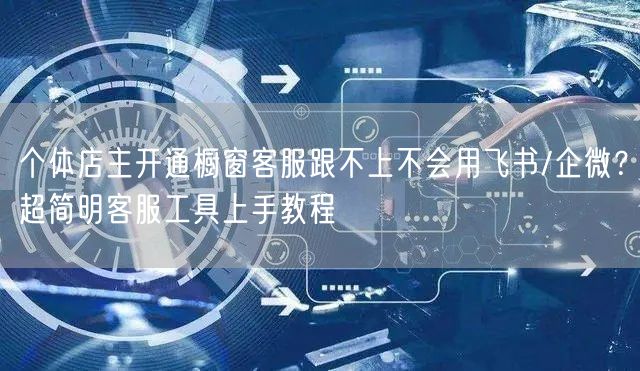 个体店主开通橱窗客服跟不上不会用飞书/企微？超简明客服工具上手教程