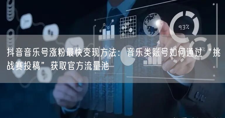 抖音音乐号涨粉最快变现方法:音乐类账号如何通过“挑战赛投稿”获取官方流量池