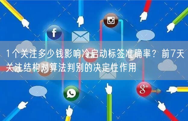 1个关注多少钱影响冷启动标签准确率?前7天关注结构对算法判别的决定性作用
